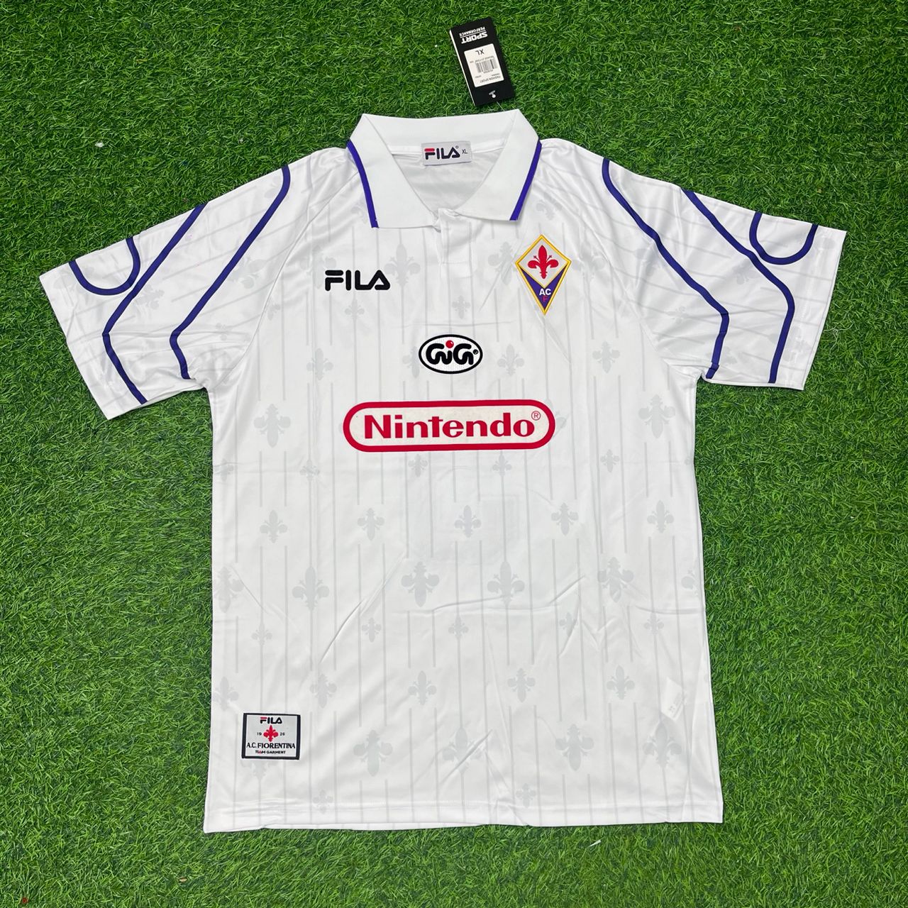 Gabriel Batistuta Fiorentina 1997-1998 White Retro Football Jersey