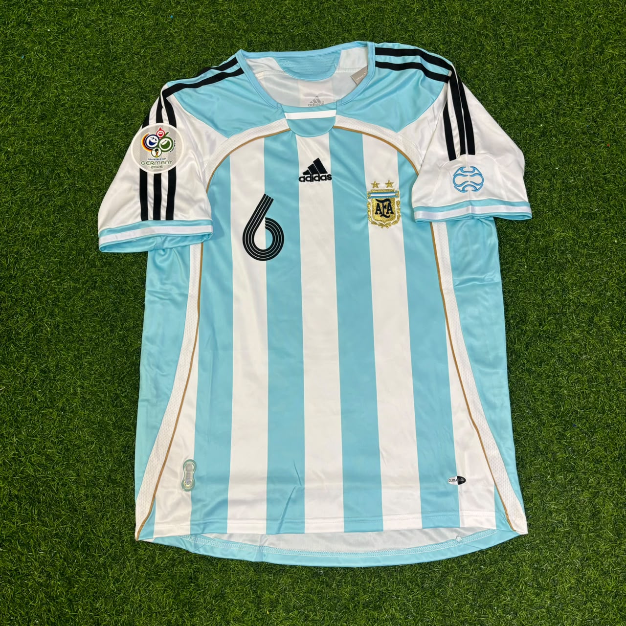 Gabriel Heinze Argentina 2006 World Cup Retro Soccer Jersey Maillot Trikot