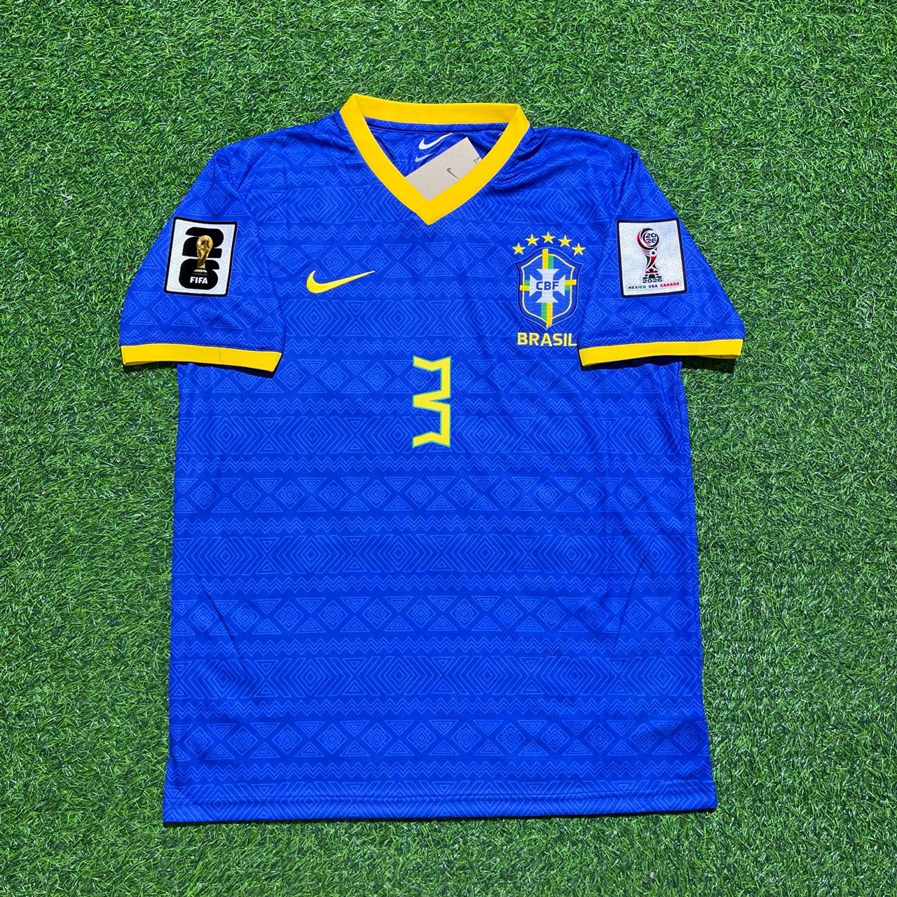 Gabriel Magalhães #3 Brazil 2026 World Cup Away Blue Jersey