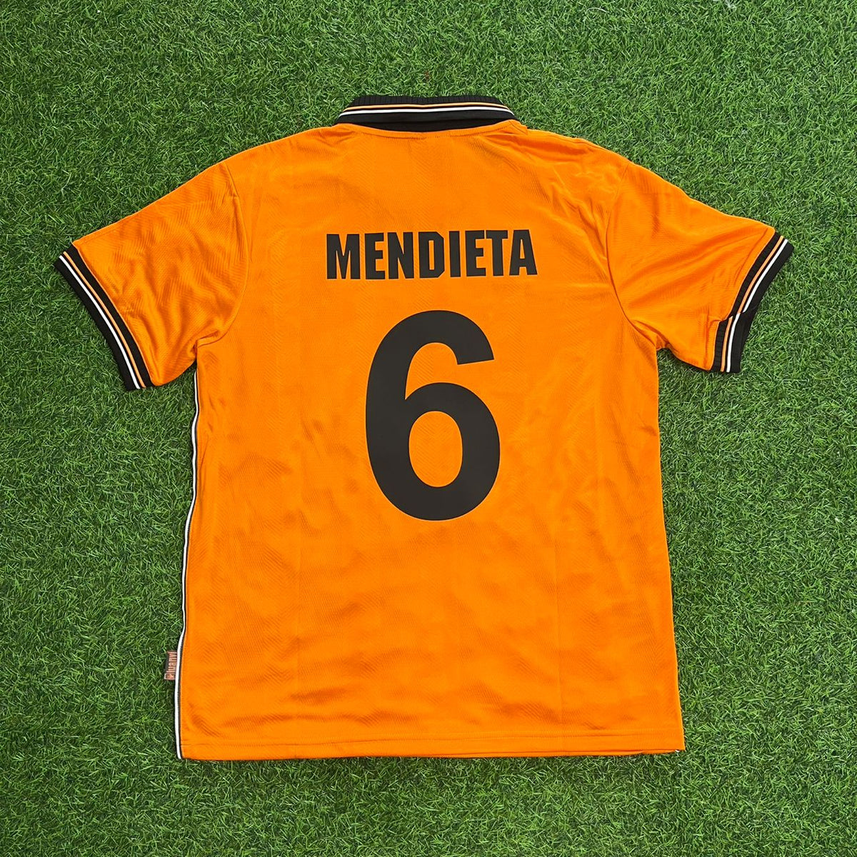 Gaizka Mendieta Valencia 1999–2000 Orange Retro Football Jersey Kit
