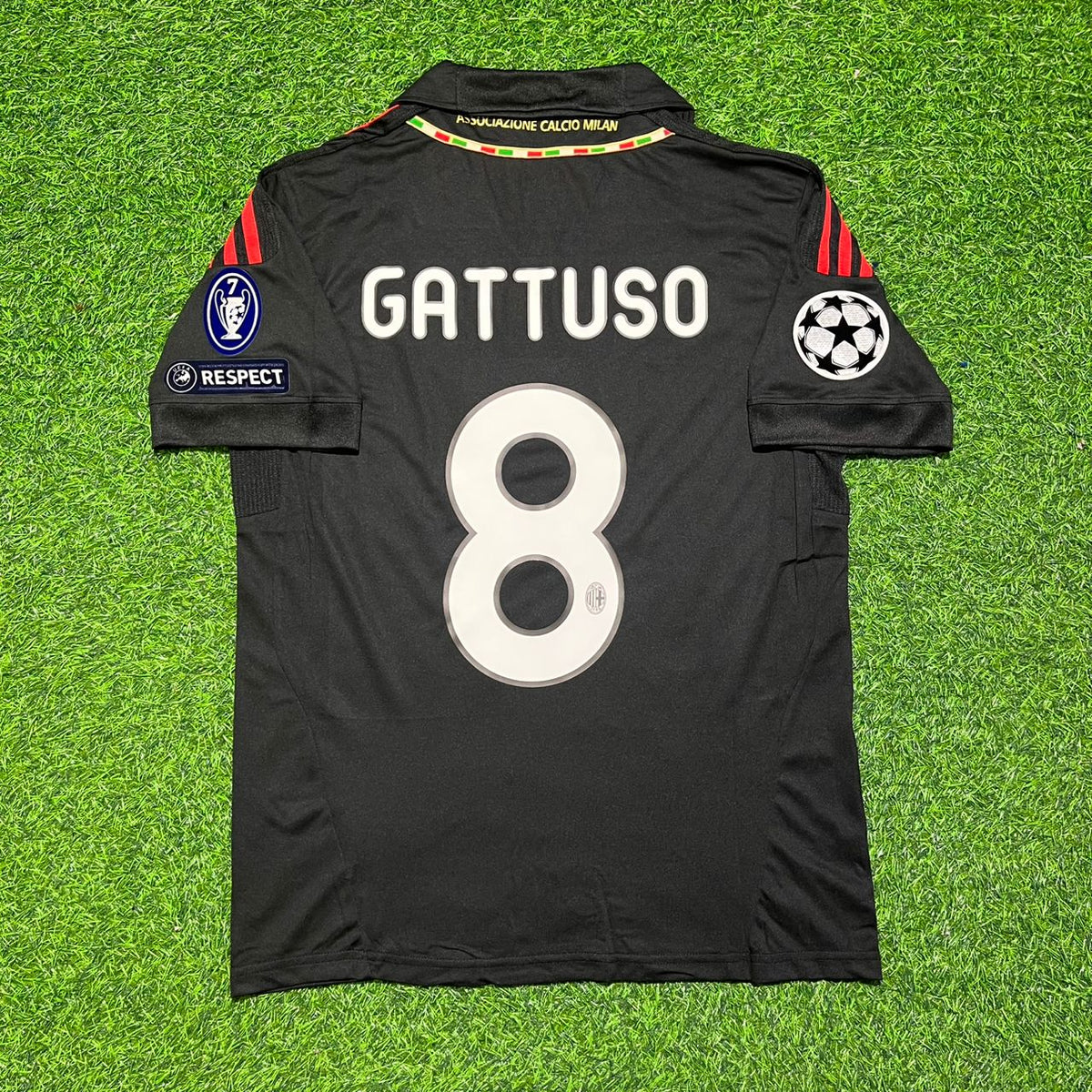 Gennaro Gattuso 8 - Milan Third Kit 2011/12 Retro Kit Jersey Maillot Trikot Soccer Shirt