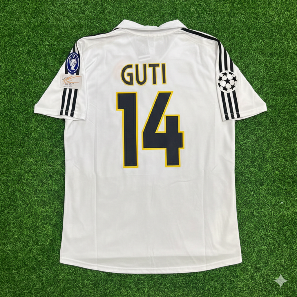 Guti 14- Real Madrid 2003 2004 White Home Retro Jersey Shirt Trikot Maillot