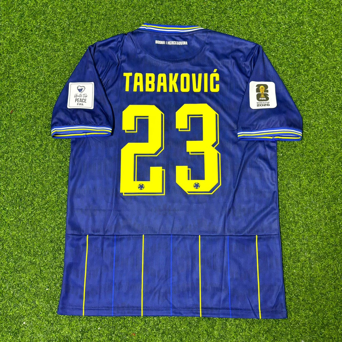 Haris Tabaković Bosnia and Herzegovina 2026 World Cup Dark Blue Football Jersey