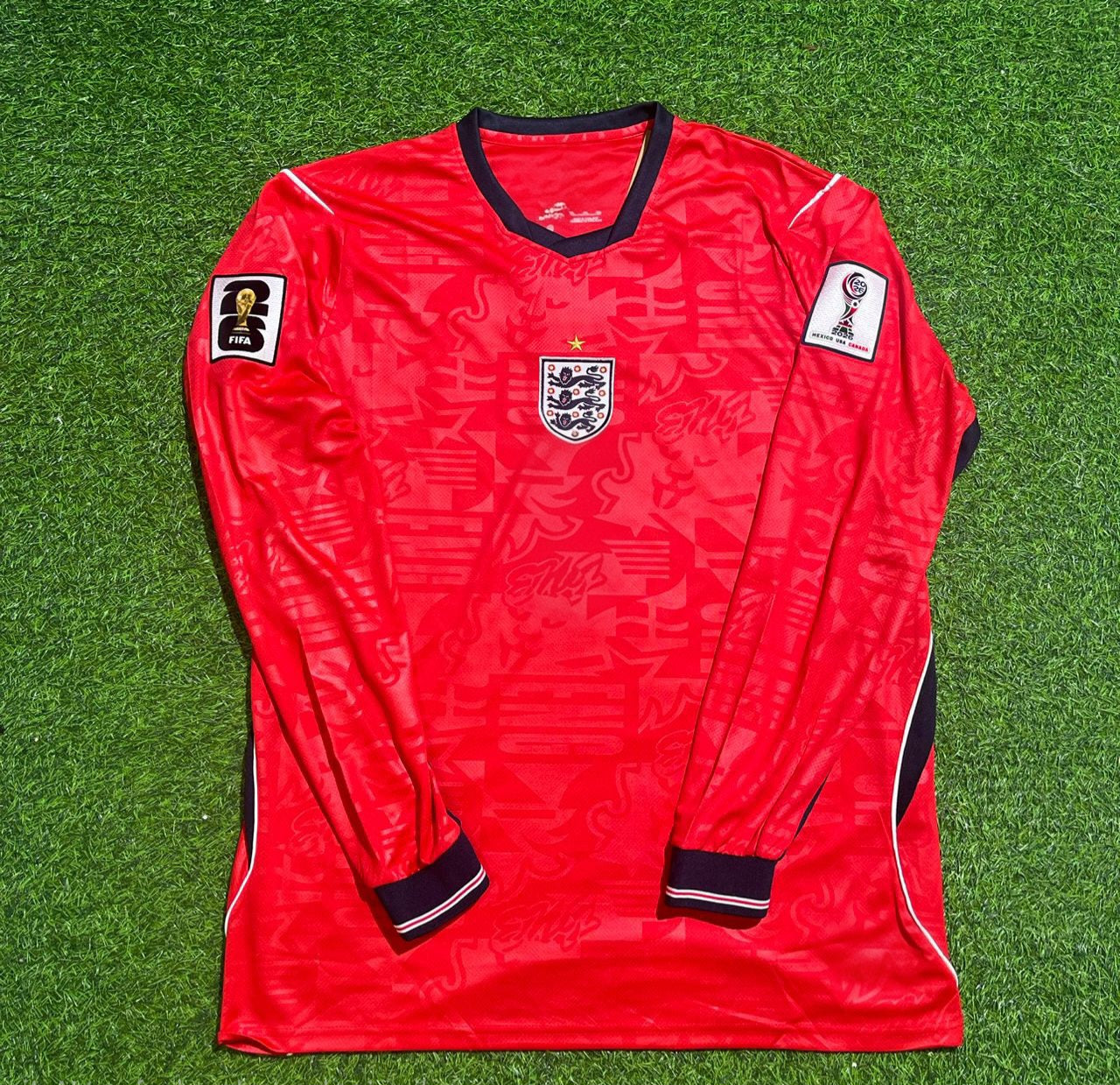 Elliot Anderson England 2026 World Cup Away Red Long Sleeve Football Jersey
