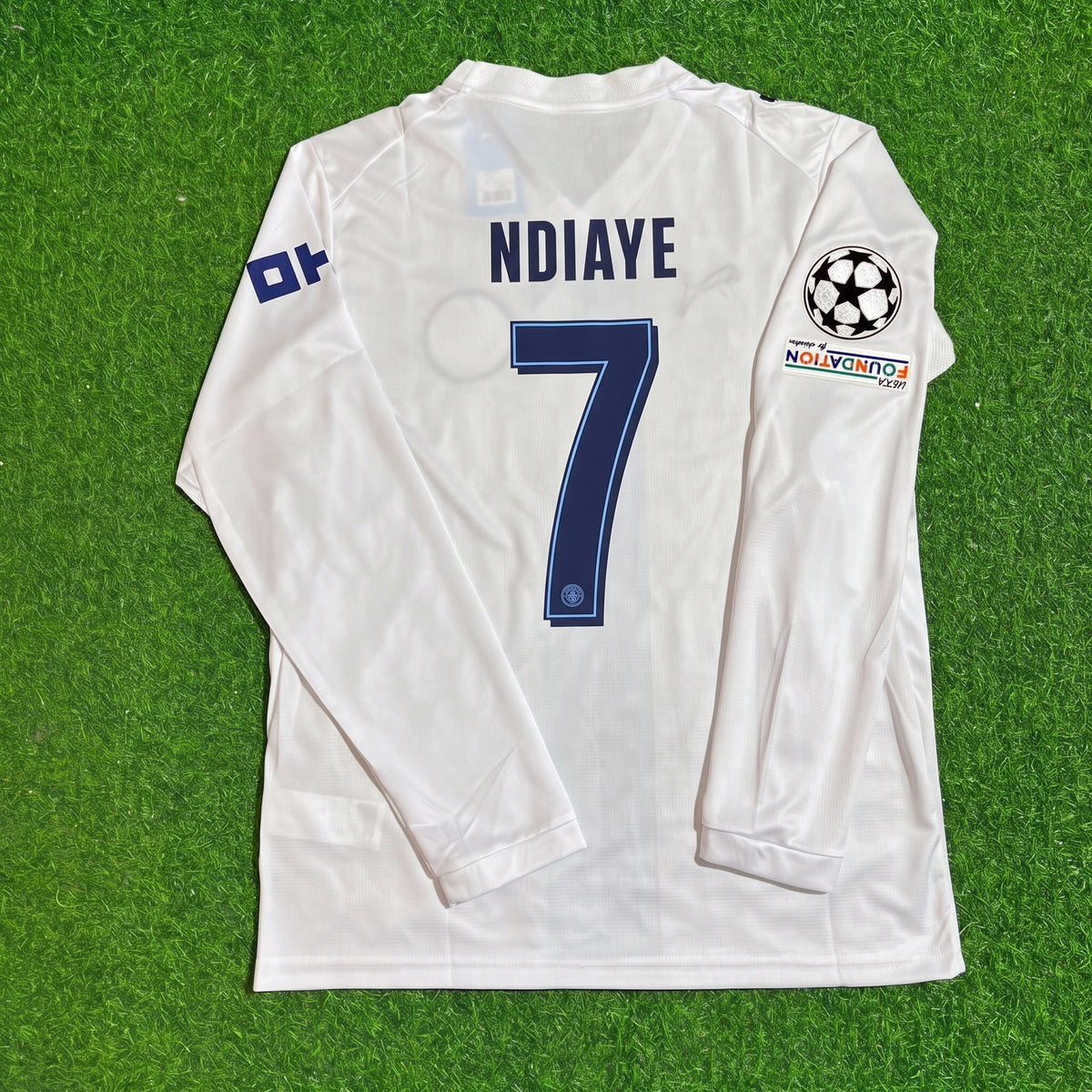 Iliman Ndiaye #7 Manchester City 2026-27 Third New Season Long Sleeve Champions League Patch Jersey Trikot Maillot Soccer Shirt