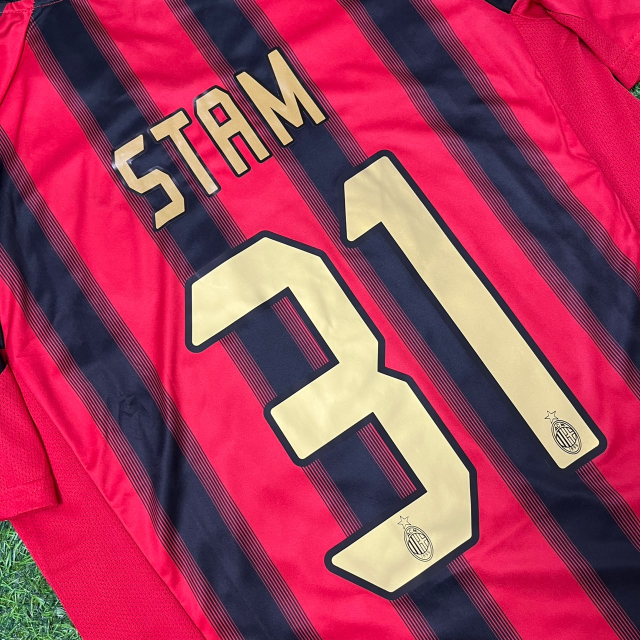 Jaap Stam #31 AC Milan 2004 2005 Home Retro Football Jersey