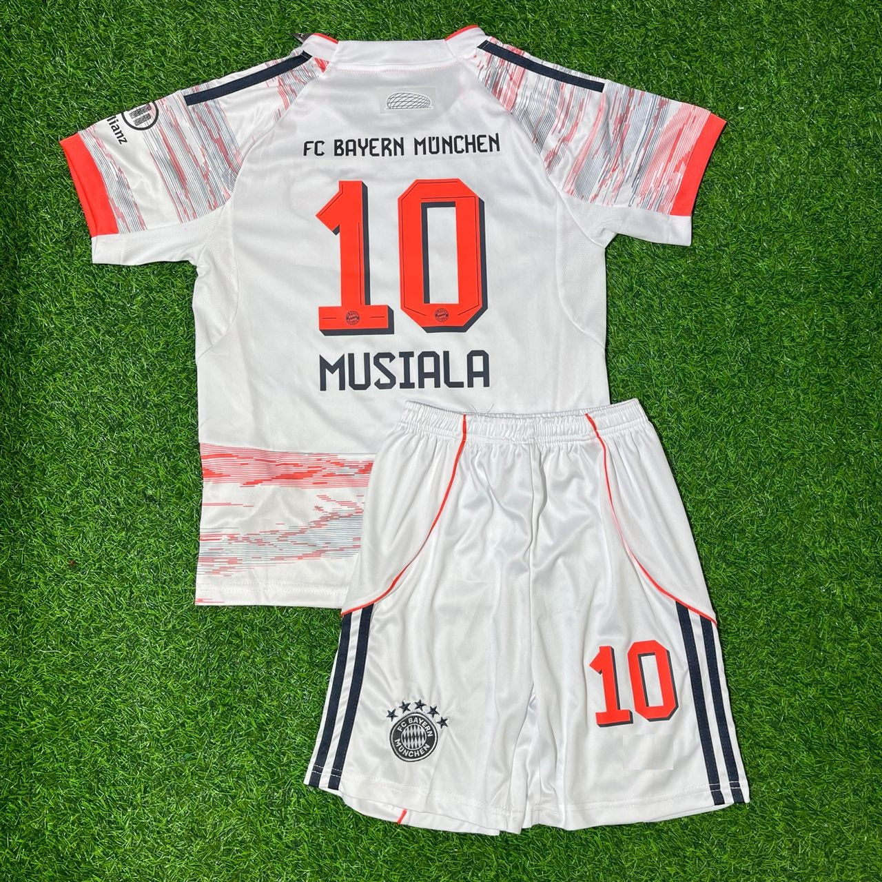 Jamal Musiala Bayern Munich Away Kids New Season Football Jersey Kit