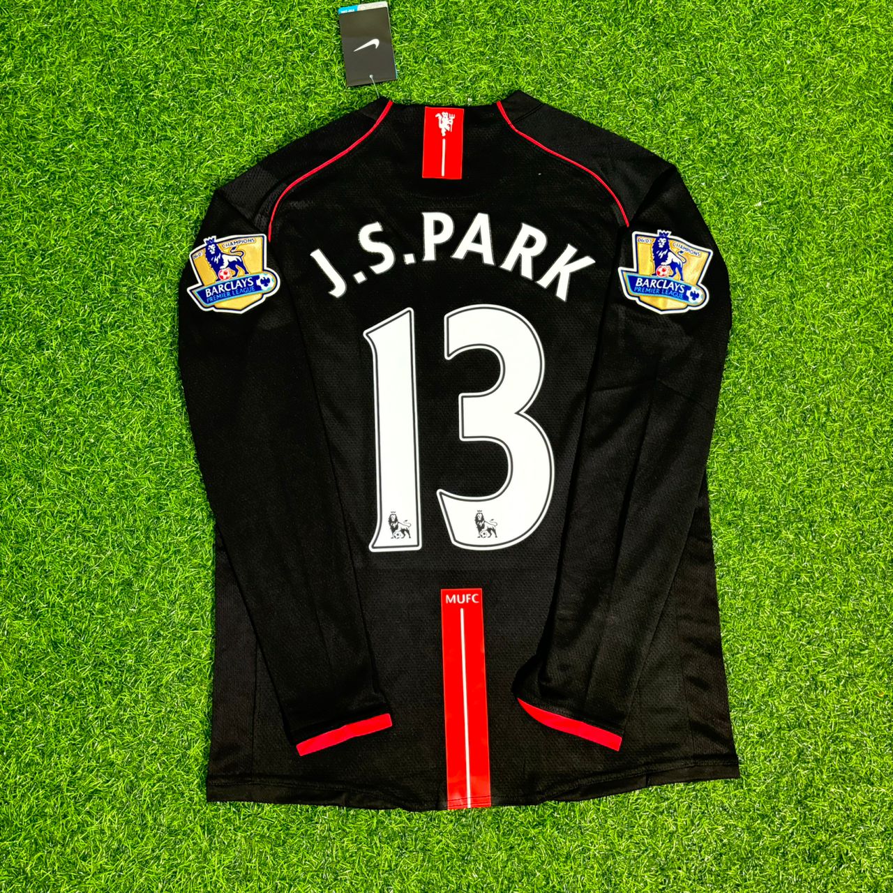 Ji-Sung Park 2007-2008 Manchester United Black Retro Jersey Trikot Camiseta Maillot