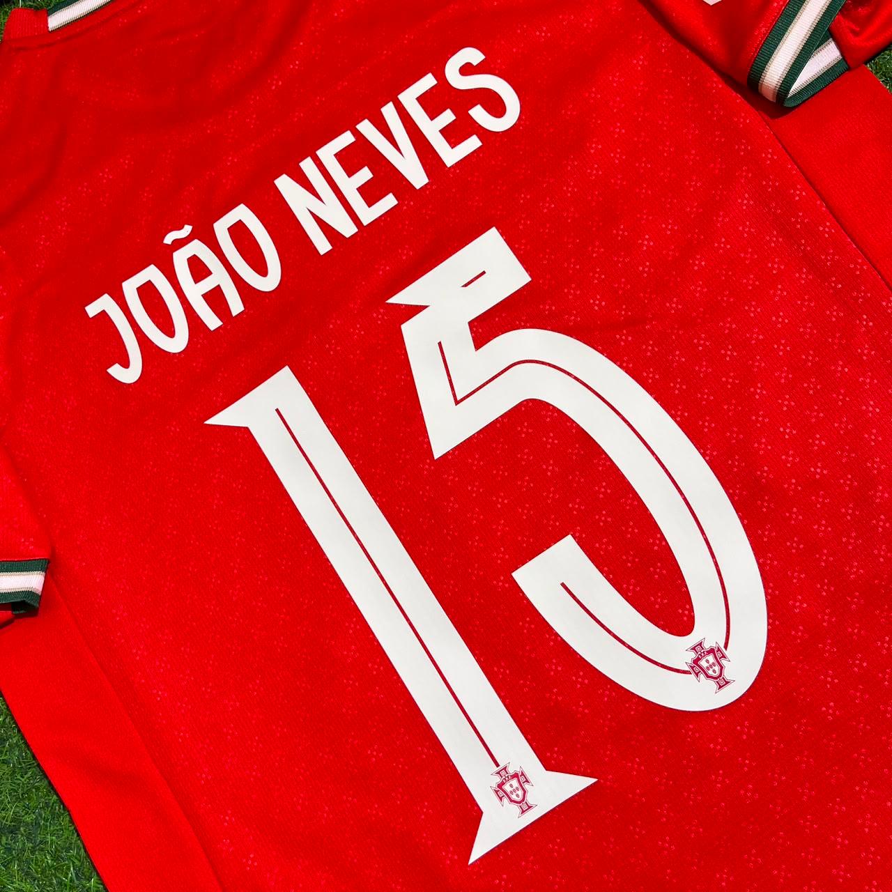 João Neves Portugal UEFA Nations League Winner Red Jersey Trikot Maillot Soccer Shirt