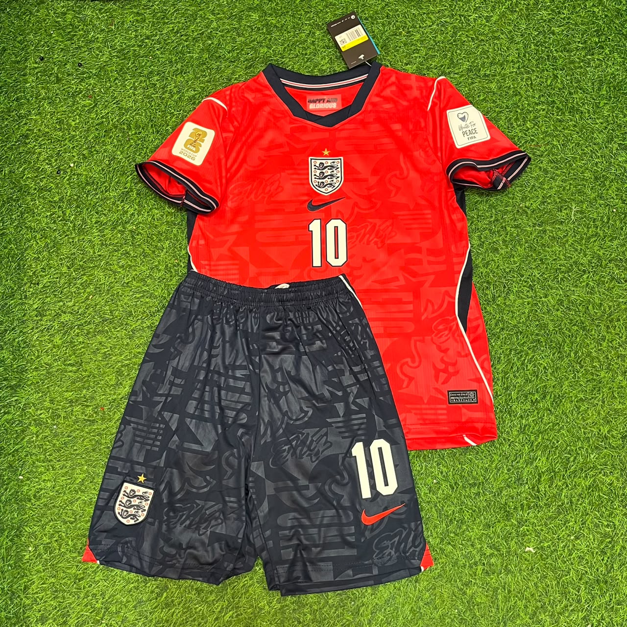 Maillot de football rouge extérieur Coupe du Monde 2026 Angleterre #10 Jude Bellingham