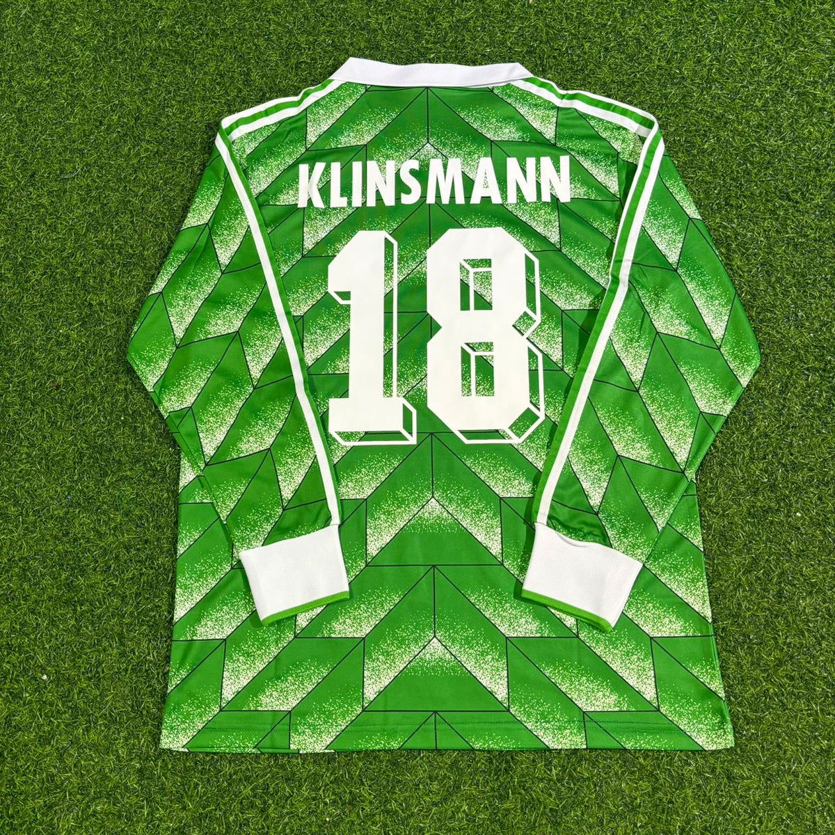 Maillot de football vintage vert à manches longues Jurgen Klinsmann Allemagne Coupe du Monde 1990