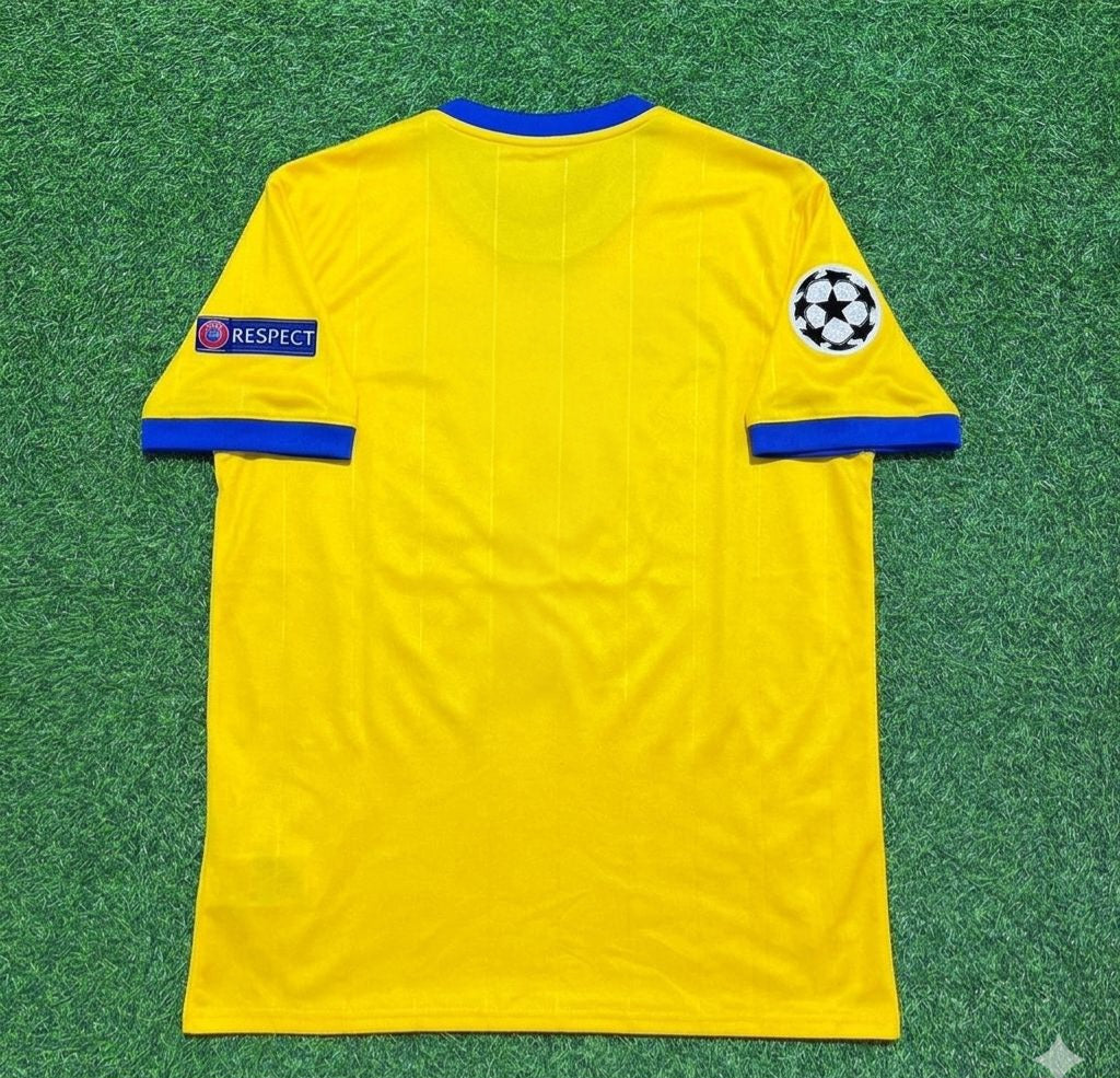 Juventus 2017-2018 Yellow Retro Football Jersey