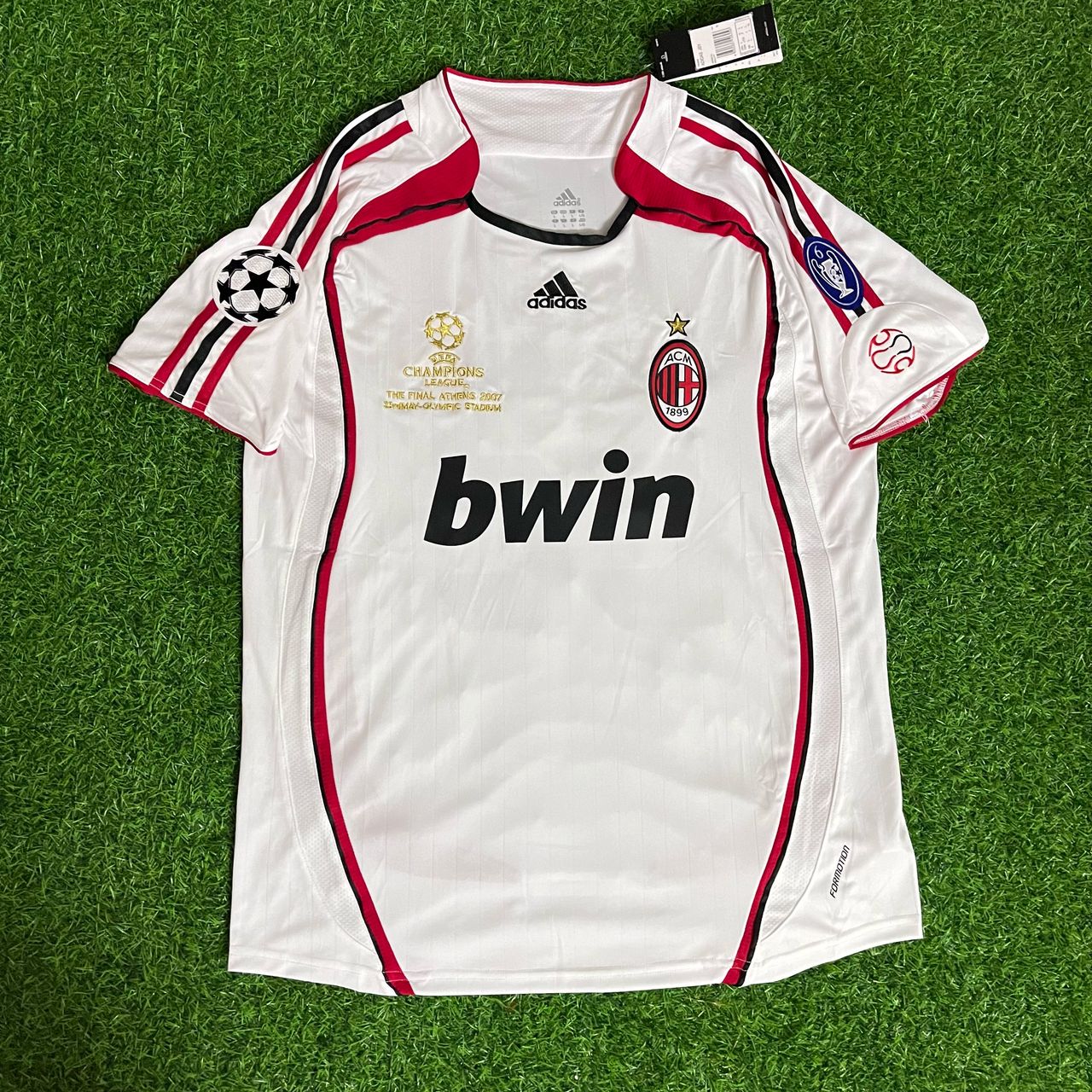 Ronaldo Nazario El Fenomeno Milan 2007 Final Athene Champions League Final White Retro Football Jersey Soccer Shirt