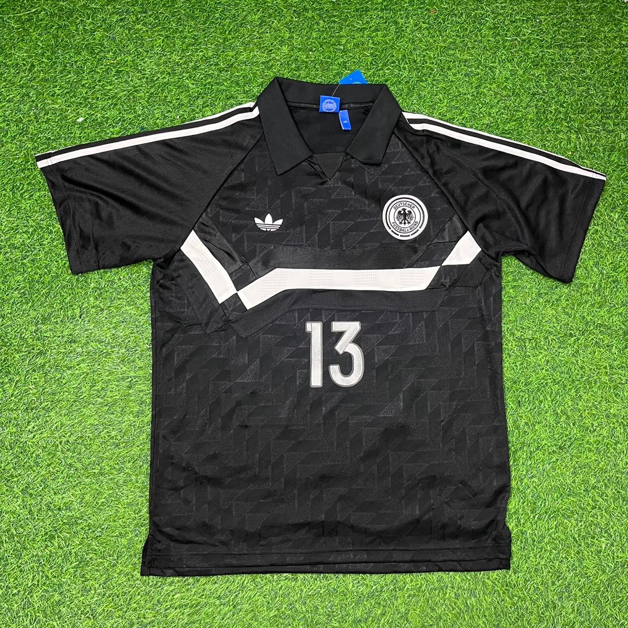 Karl-Heinz Riedle Deutschland 1990 WM Schwarzes Retro Fußballtrikot