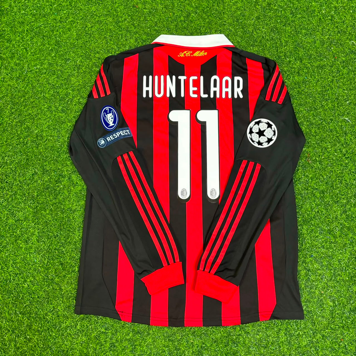 Klaas-Jan Huntelaar Milan 2009 2011 Retro Long Sleeve Jersey Maillot Trikot Maglia