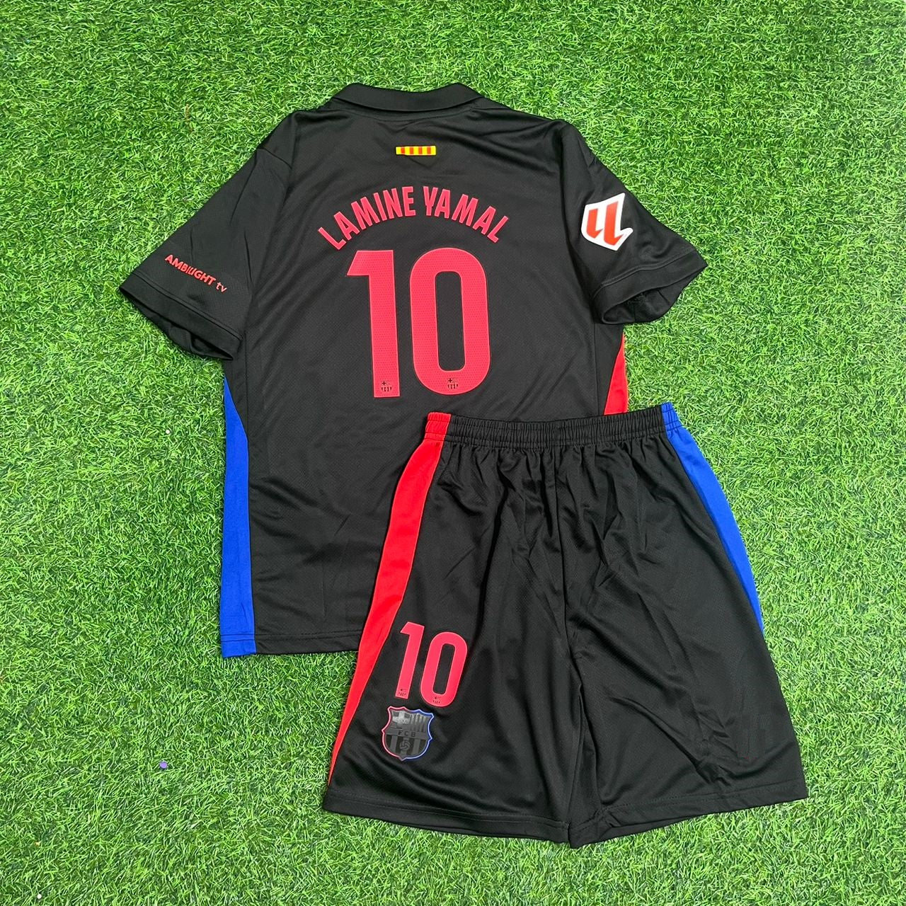 Maillot de football noir nouvelle saison de Lamine Yamal #10 Barcelone
