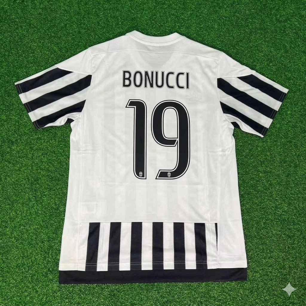 Leonardo Bonucci 19-Juventus 2015-2016 Retro Home Football Jersey Trikot