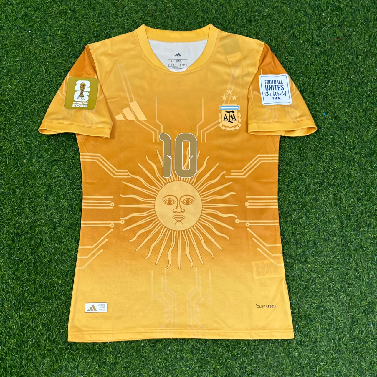 Lionel Messi Argentina 2026 World Cup Golden Special Edition Football Jersey Trikot Maillot