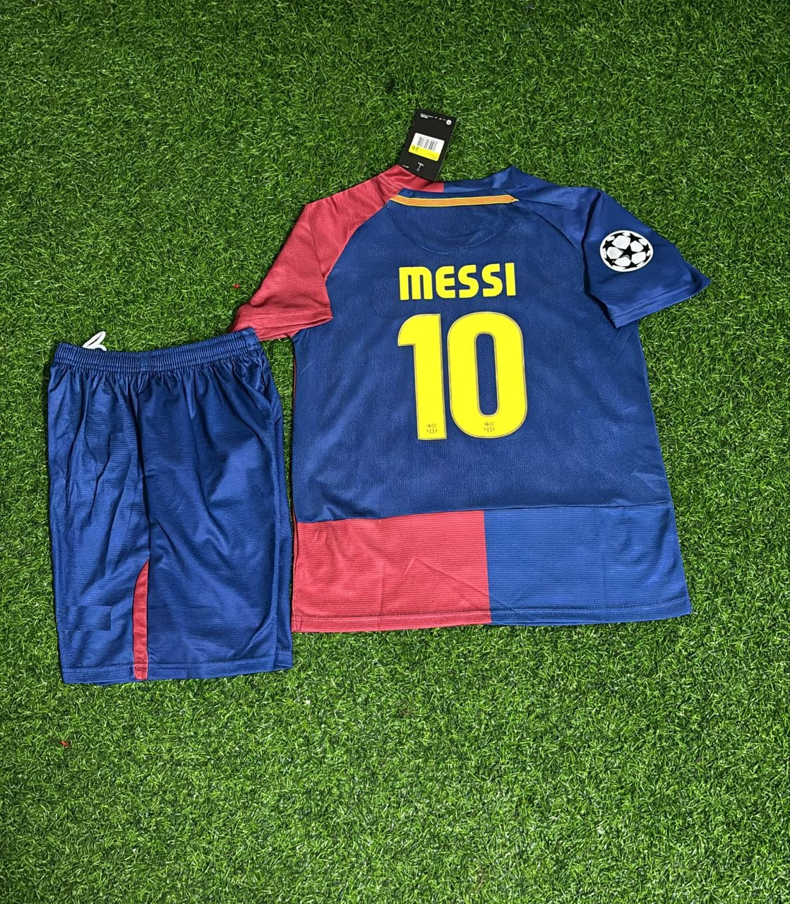 Lionel Messi Barcelona 2009 Champions League Finale Retro Kinder Voetbal Tenue Set