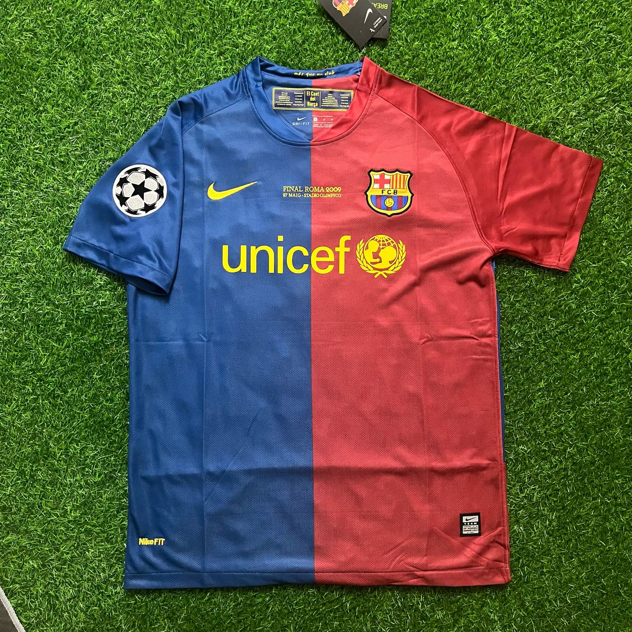 Lionel Messi Barcelona 2009 Roma Final Retro Jersey Trikot Maillot