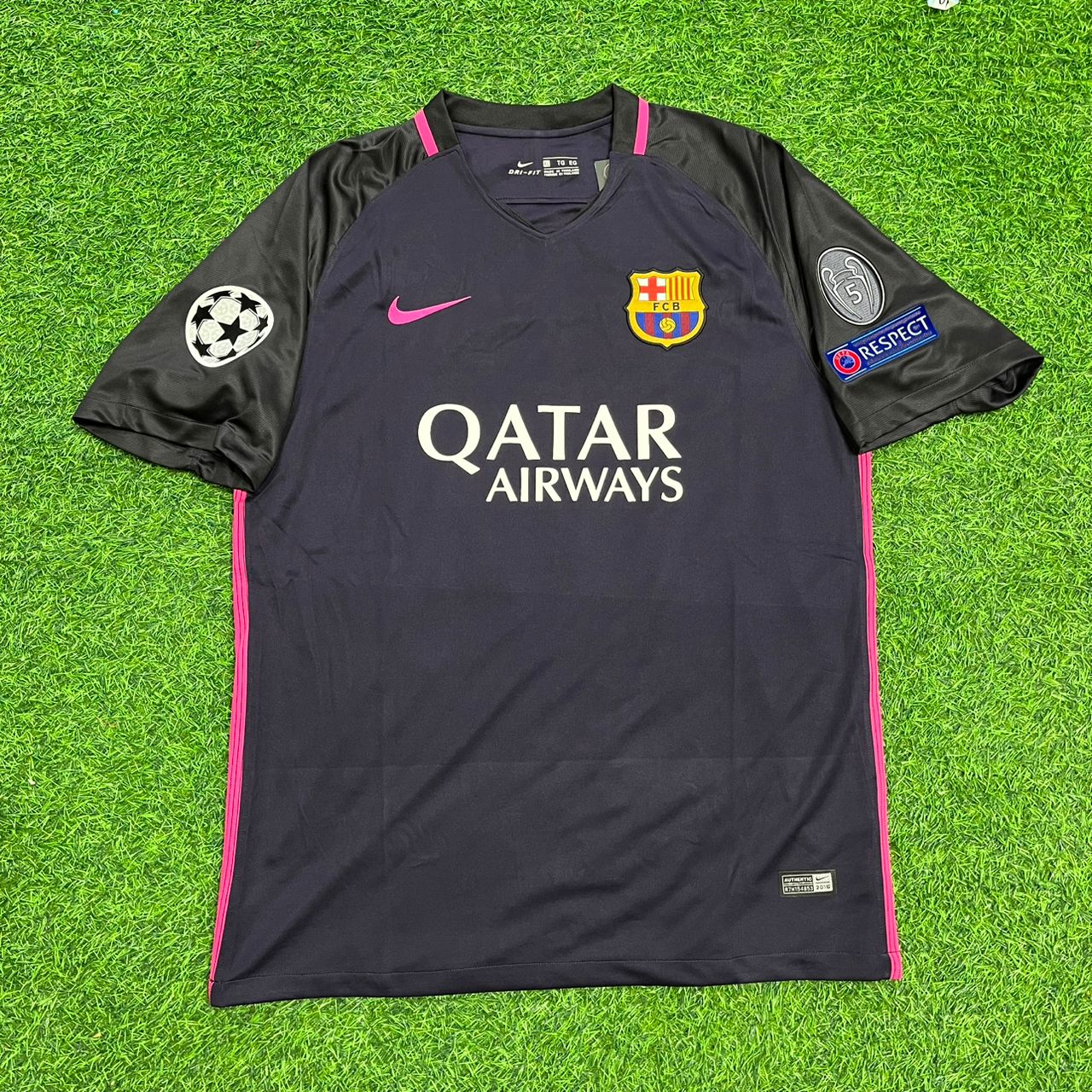 Lionel Messi Barcelona 2014/15 Retro Black Pink Jersey Maillot Trikot Maglia