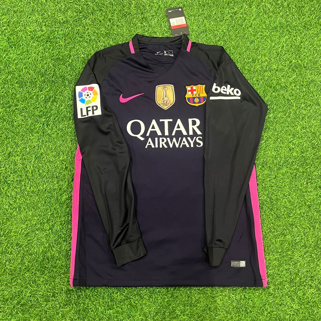 Lionel Messi Barcelona 2014-2015 Retro Long Sleeve Football Jersey