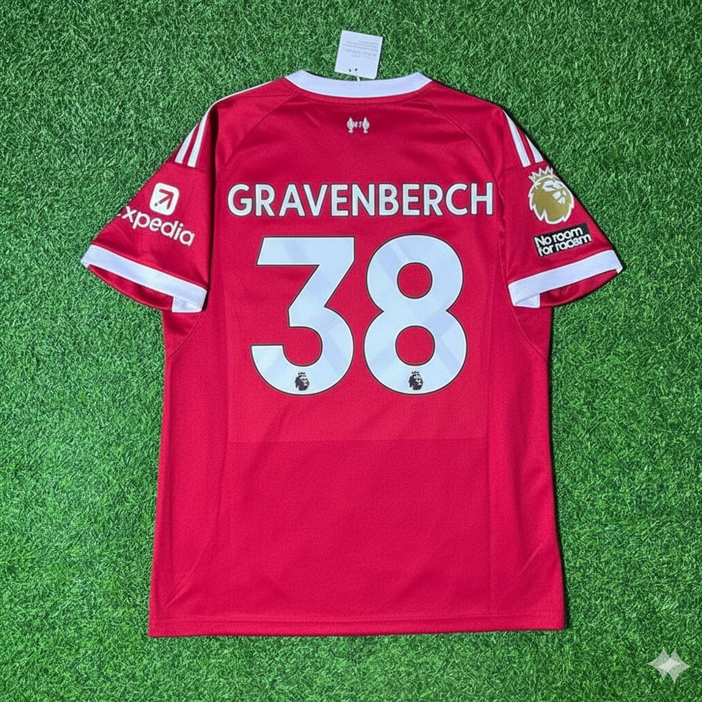 Ryan Gravenberch Liverpool 2025/26 Home Football Jersey Kit