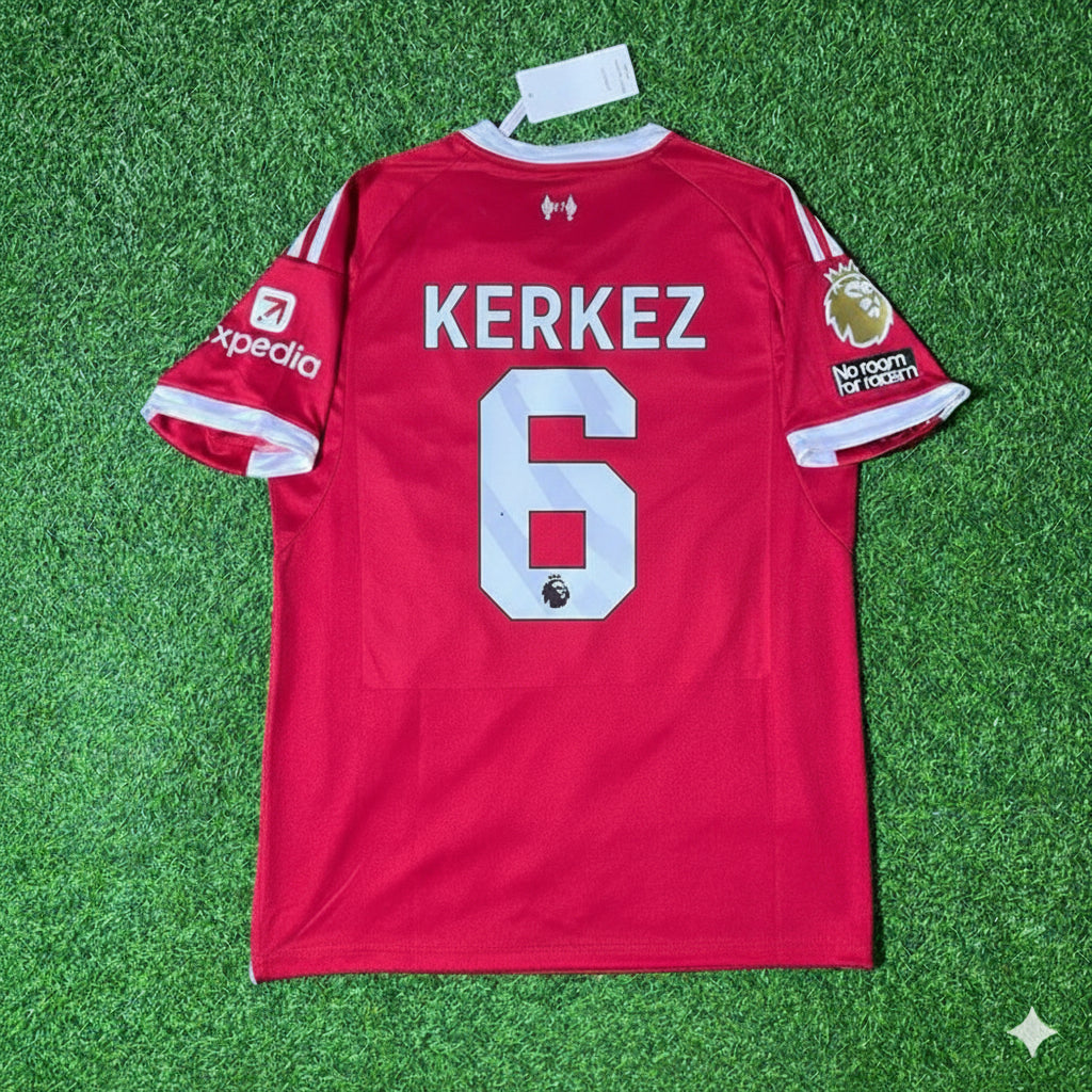 Milos Kerkez Liverpool 2025/26 Home Football Jersey Kit