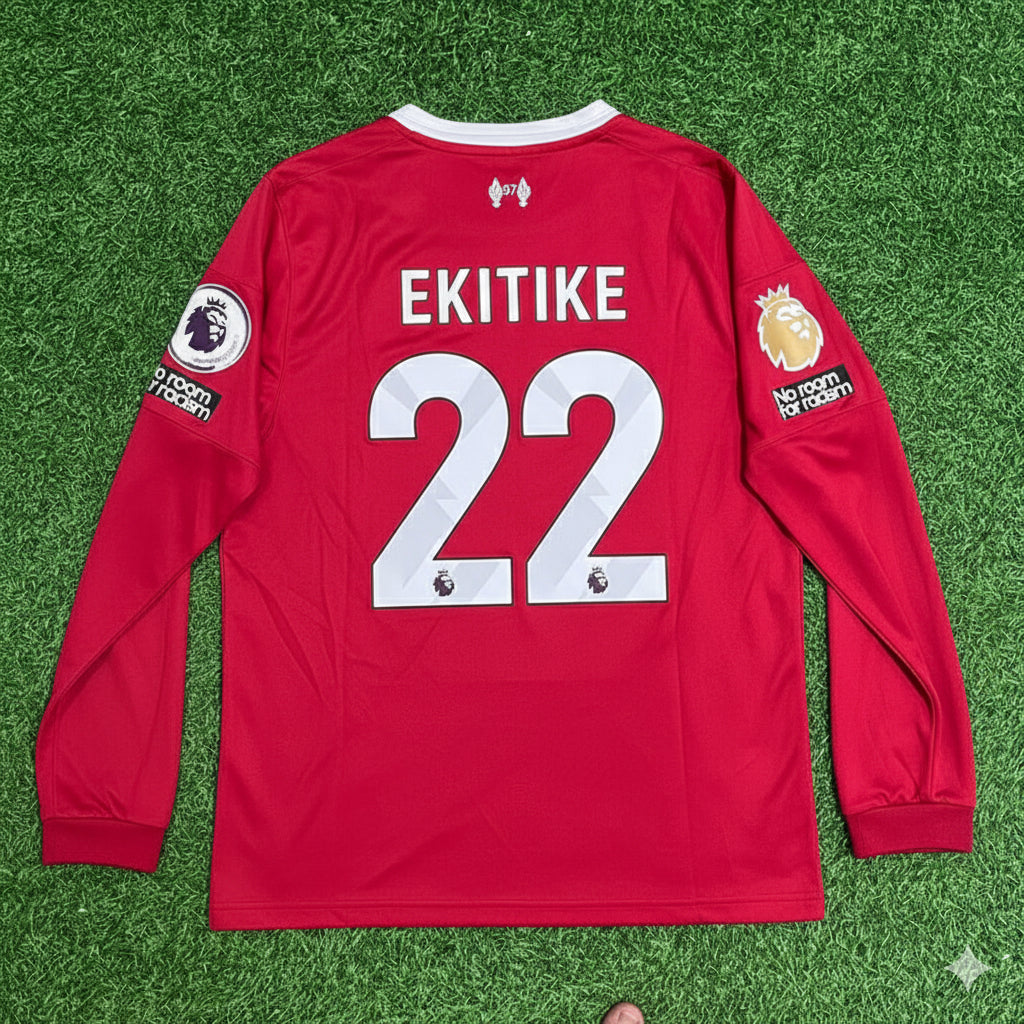 Maillot de football à manches longues Hugo Ekitiké Liverpool saison 2025