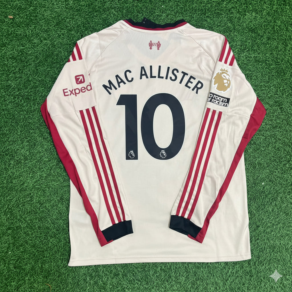 Alexis Mac Allister Liverpool 2025 New Season Away Long Sleeve Football Jersey Kit
