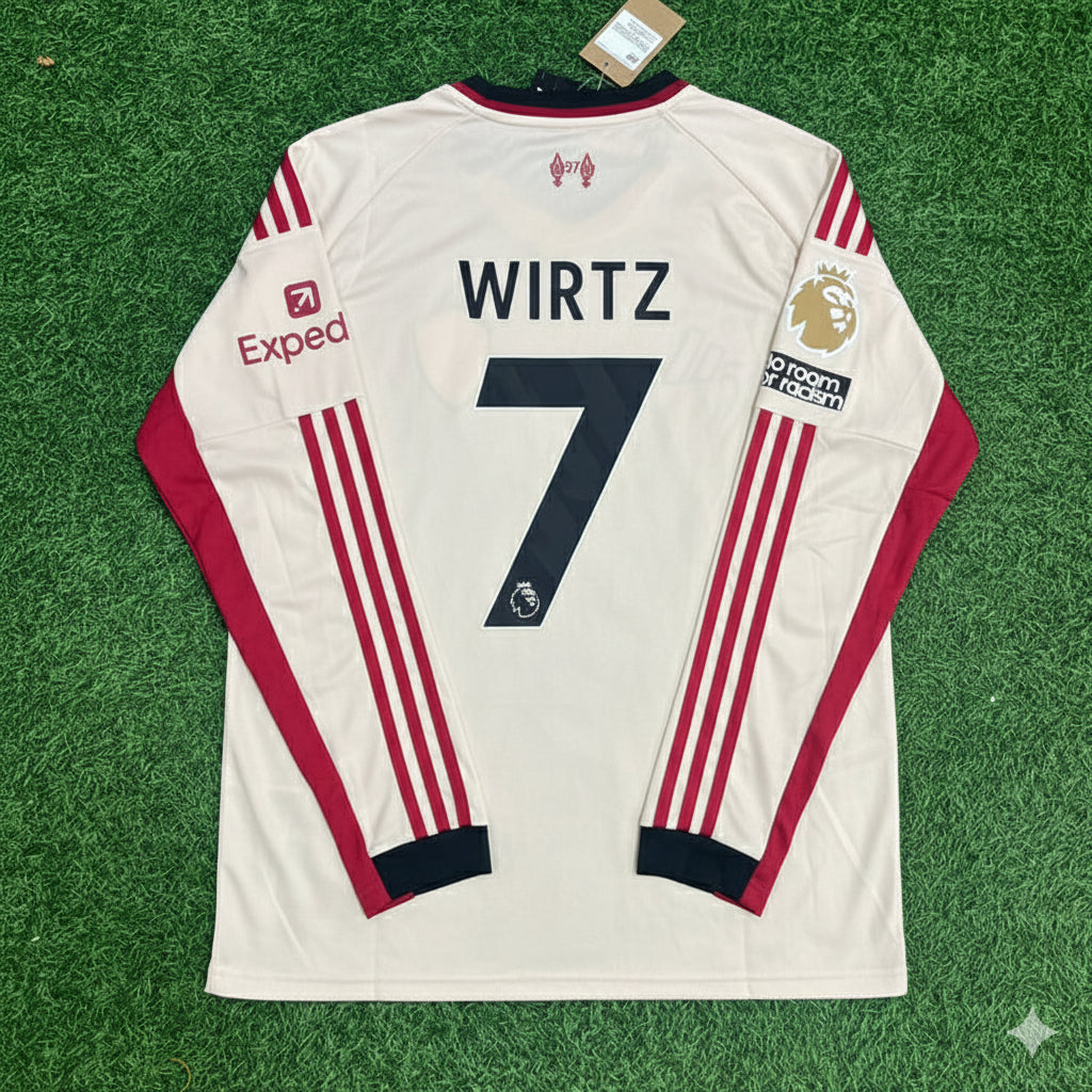 Florian Wirtz Liverpool 2025 New Season Away Long Sleeve Football Jersey Kit