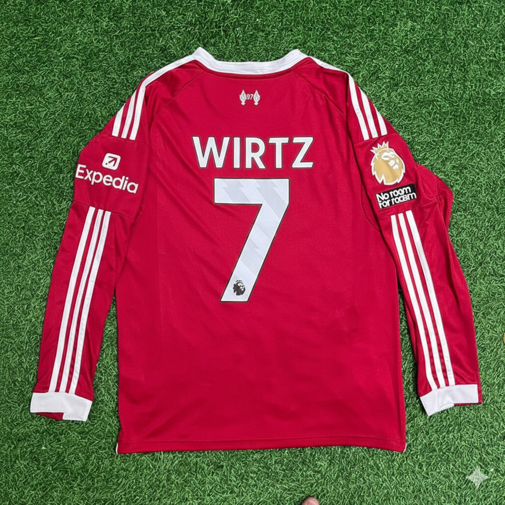Florian Wirtz Liverpool 2025 New Season Long Sleeve Football Jersey Kit