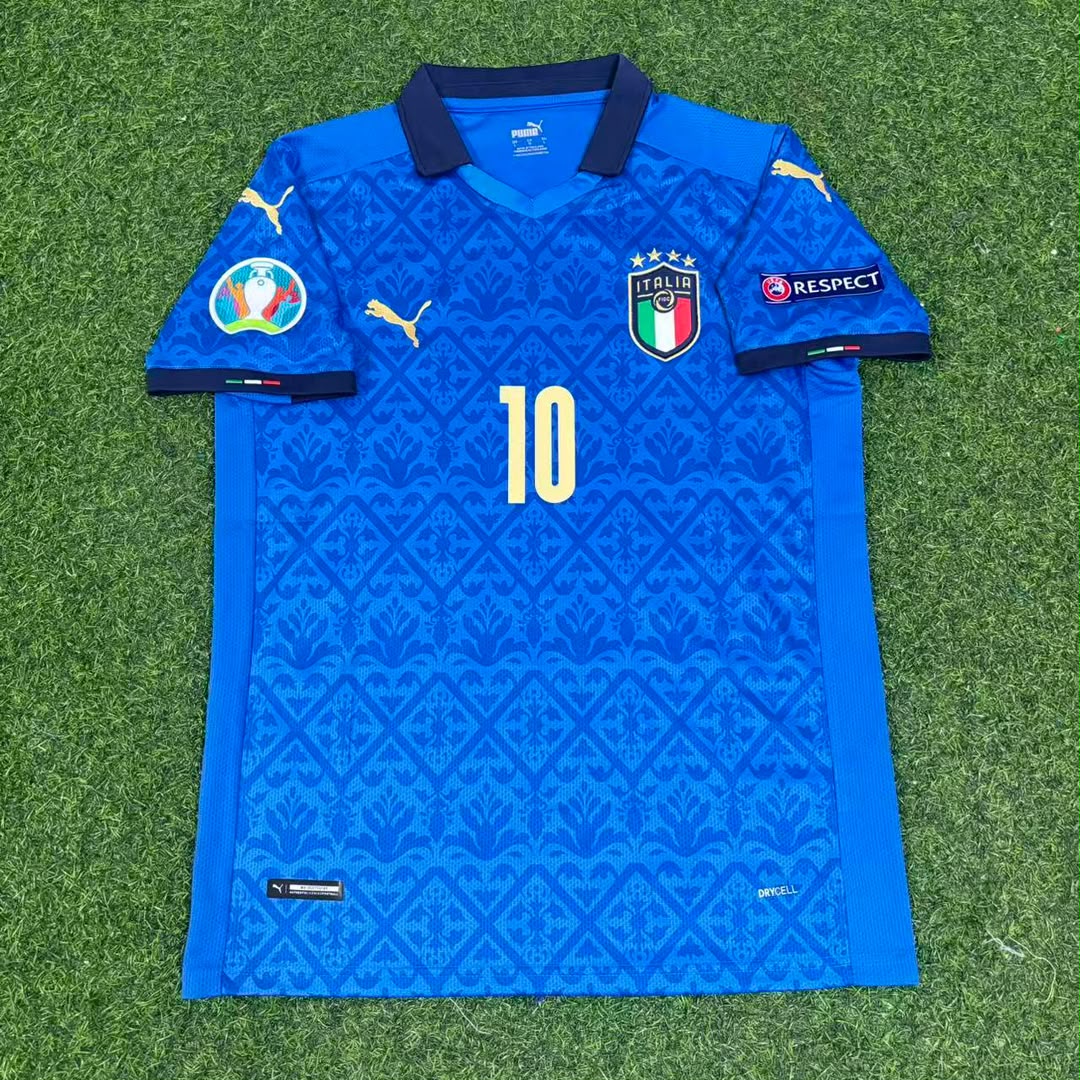 Lorenzo Insigne #10 Italy EURO 2020 Final Retro Soccer Jersey – | Trikot | Maillot Soccer Shirt
