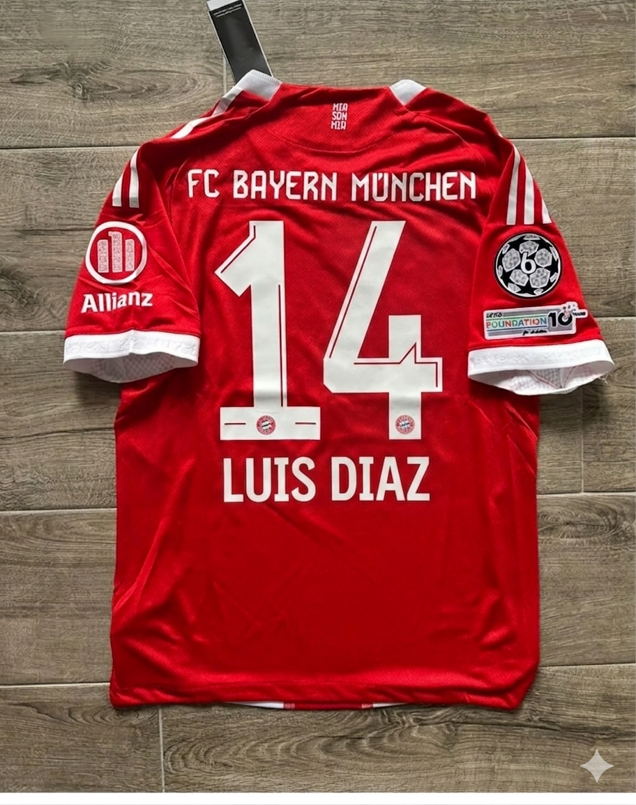 Luis Diaz #14 Bayern Munich Home New Season Football Jersey Kit