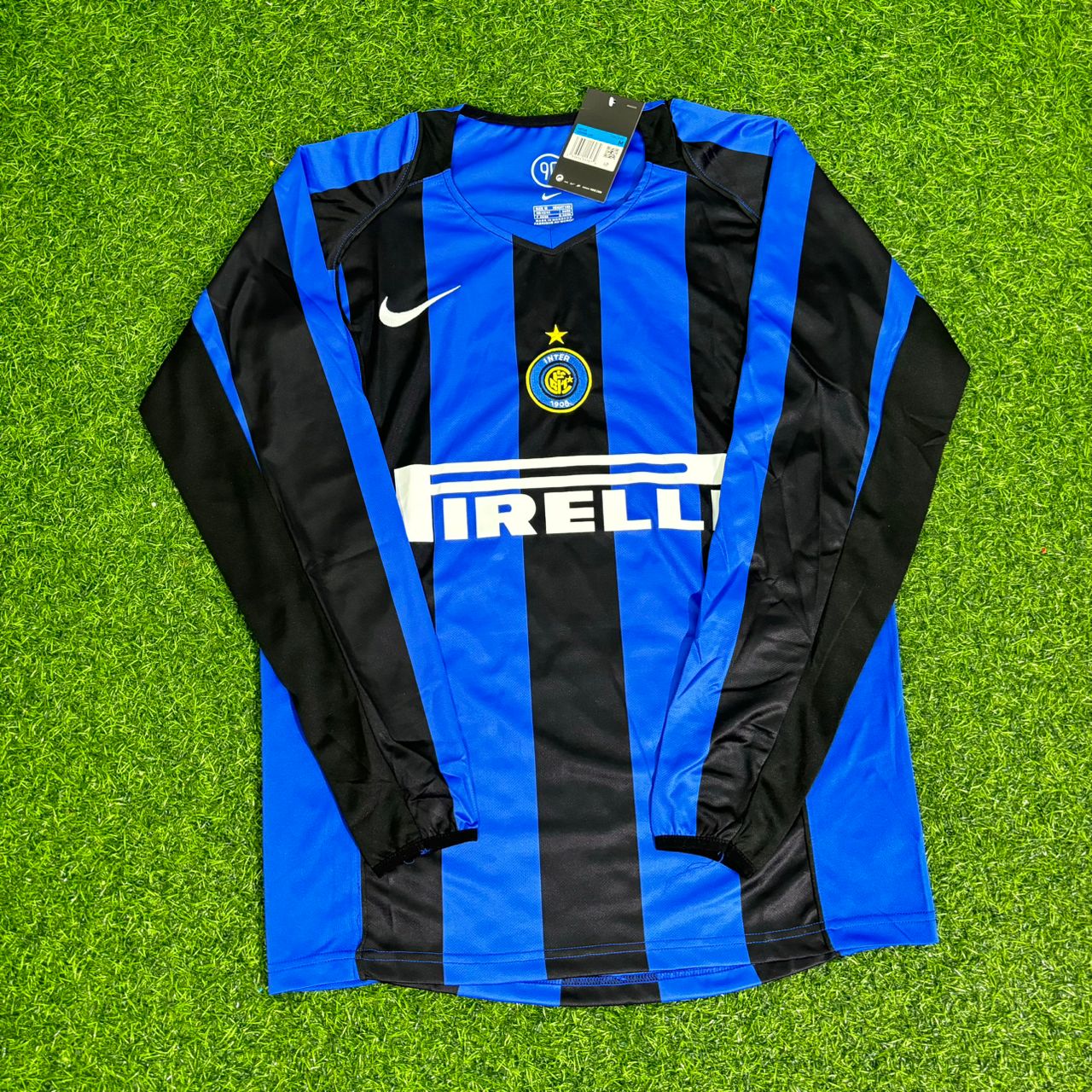Luis Figo Inter Milan 2004/2005 Long Sleeve Retro Football Jersey Kit