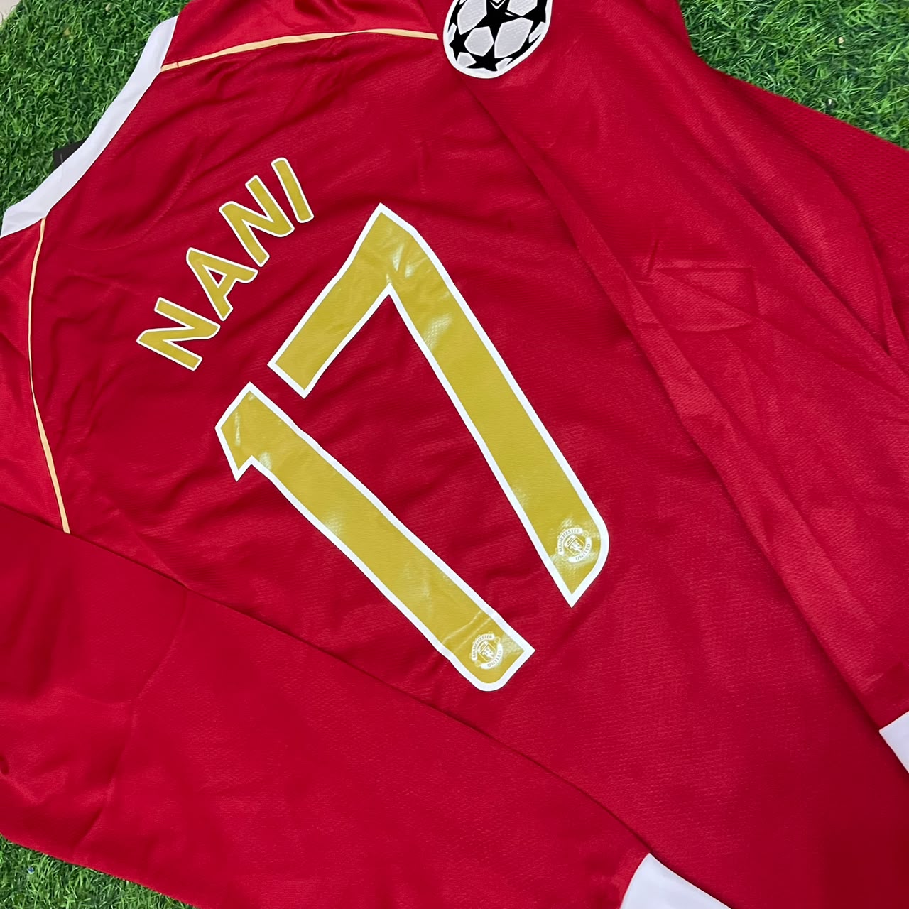 Luis Nani #17 Manchester United 2006 2007 Red Golden Jersey Trikot