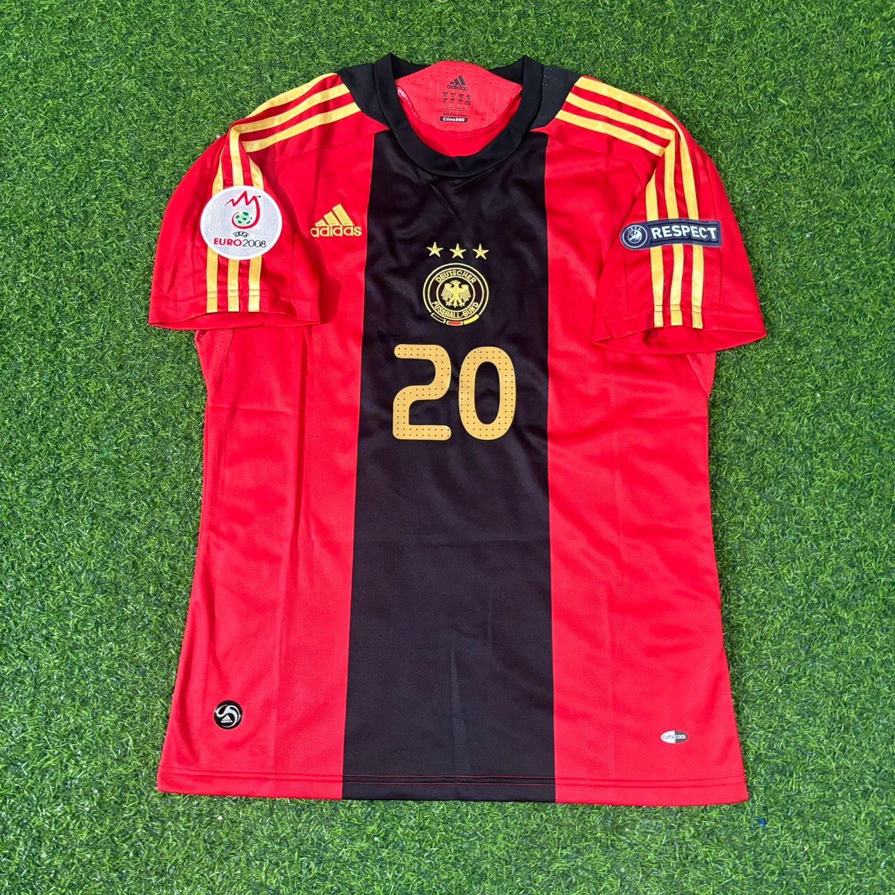 Lukas Podolski Germany EURO 2008 Away Red Retro Football Jersey Kit