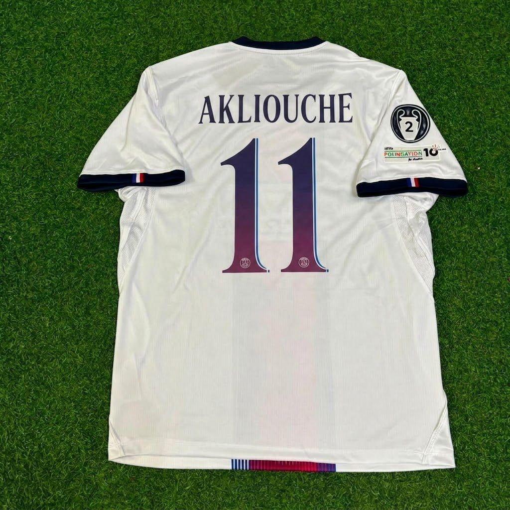 Maghnes Akliouche White Jersey Maillot Trikot Soccer Shirt