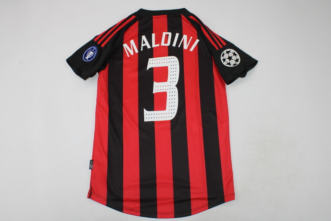 Paolo Maldini AC Milan 2002/2003 Red Home Retro Football Jersey Kit