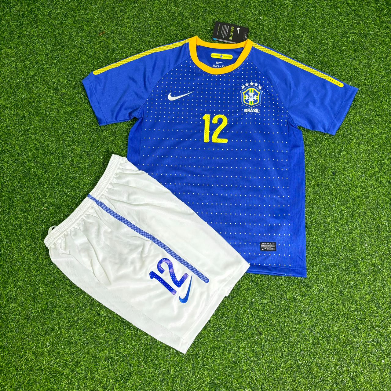 Marcelo Brazil 2010 World Cup Kids Retro Blue Football Jersey