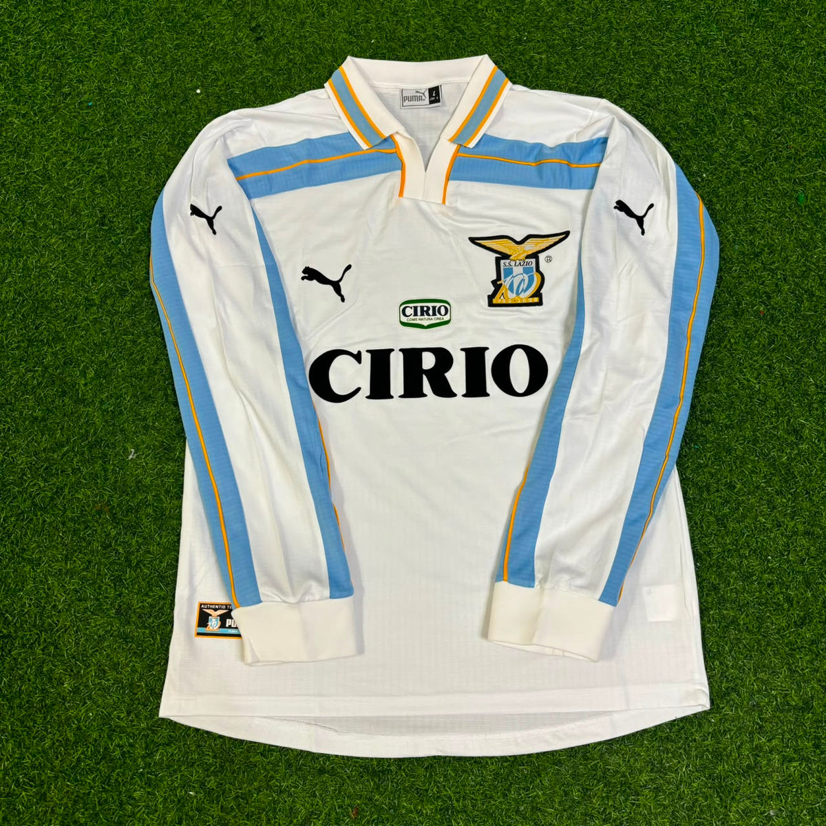 Marcelo Salas Lazio 1999 2000 White Long Sleeve Retro Football Jersey Kit
