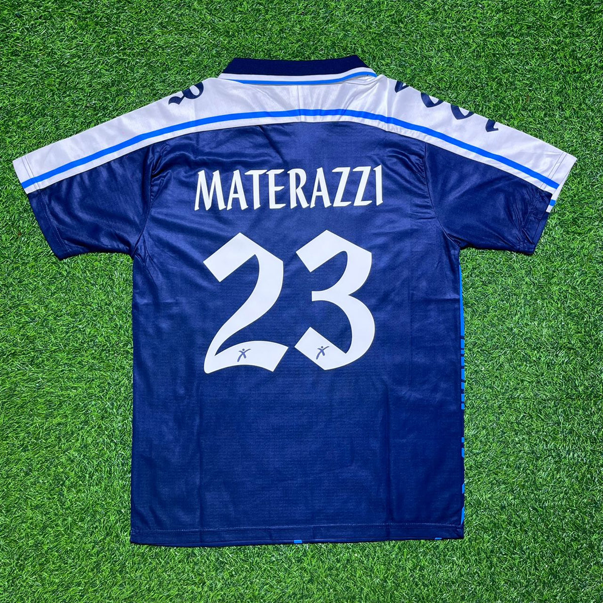 Marco Materazzi Perugia 1994-1995 Retro Blauw Voetbalshirt