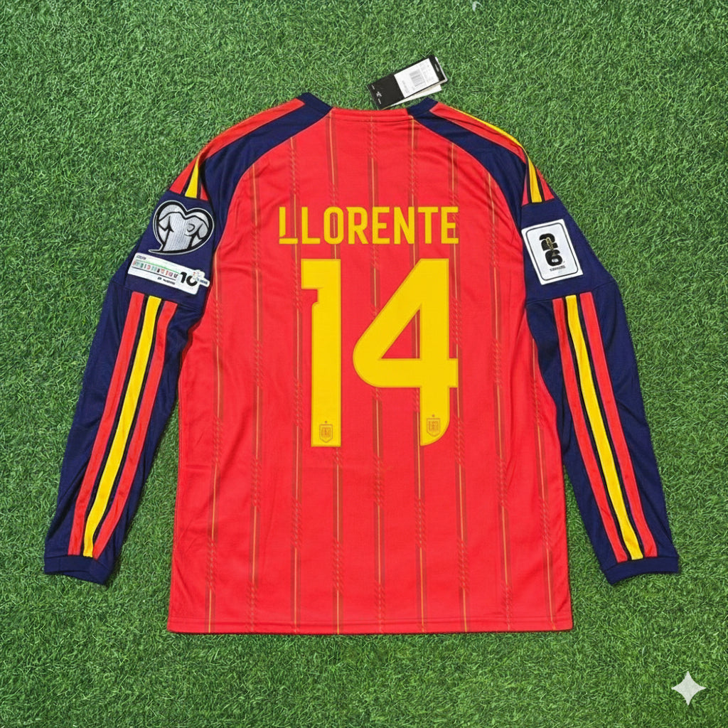 Marcos Llorente Spain 2026 World Cup Home Long Sleeve Jersey Trikot Maillot