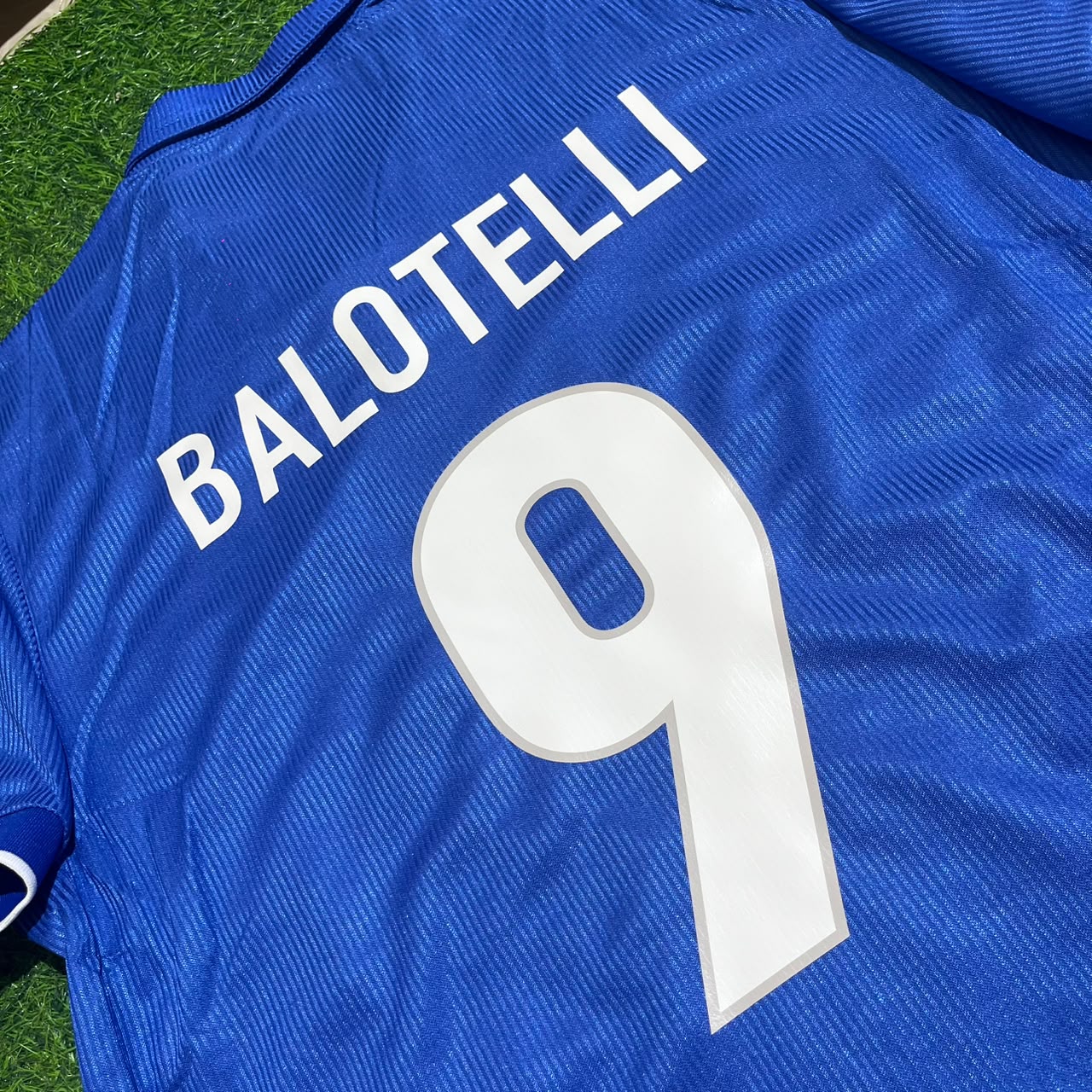 Mario Balotelli Italy Home Blue Retro Football Jersey