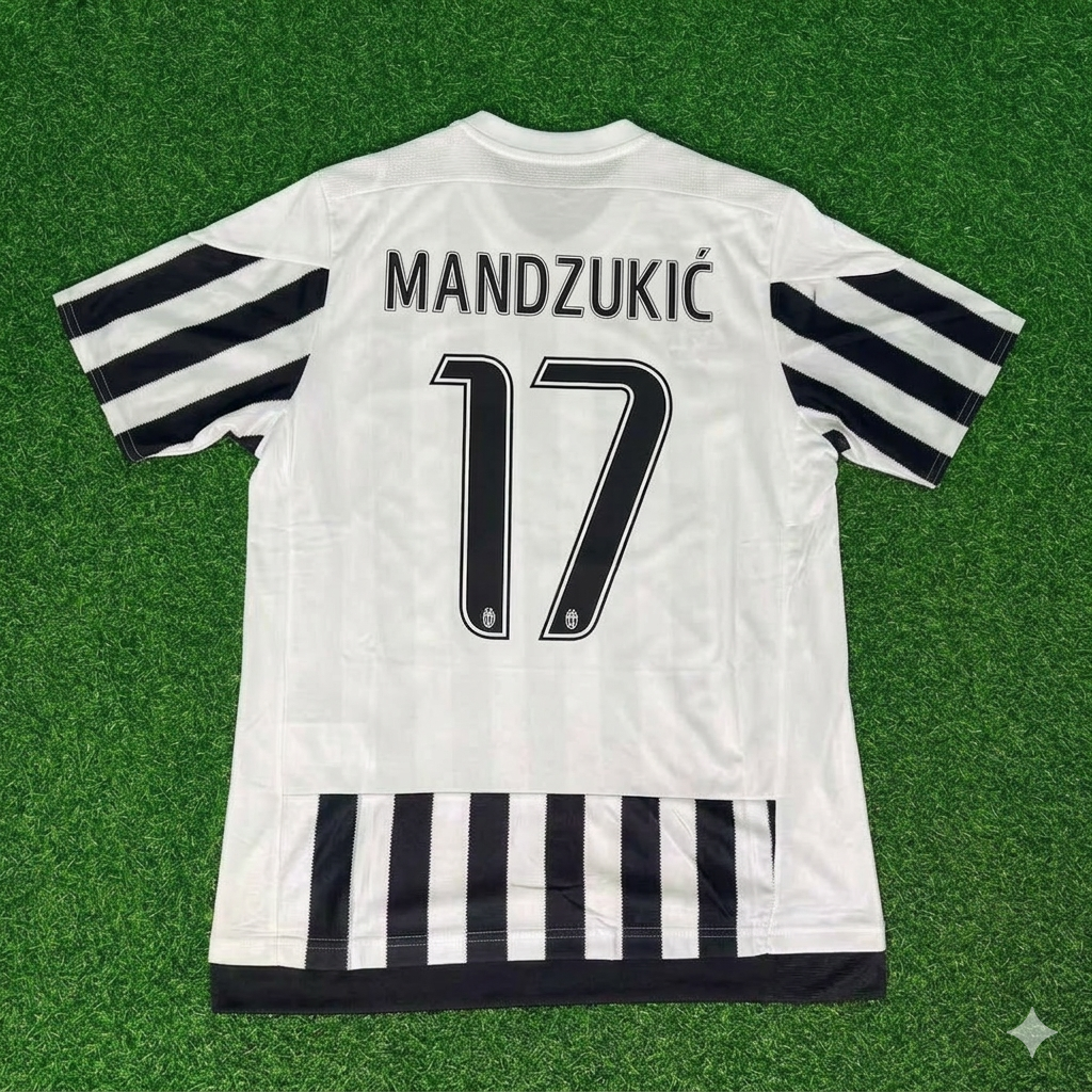 Mario MandĆŸukiÄ 17-Juventus 2015-2016 Retro Home Football Jersey Trikot