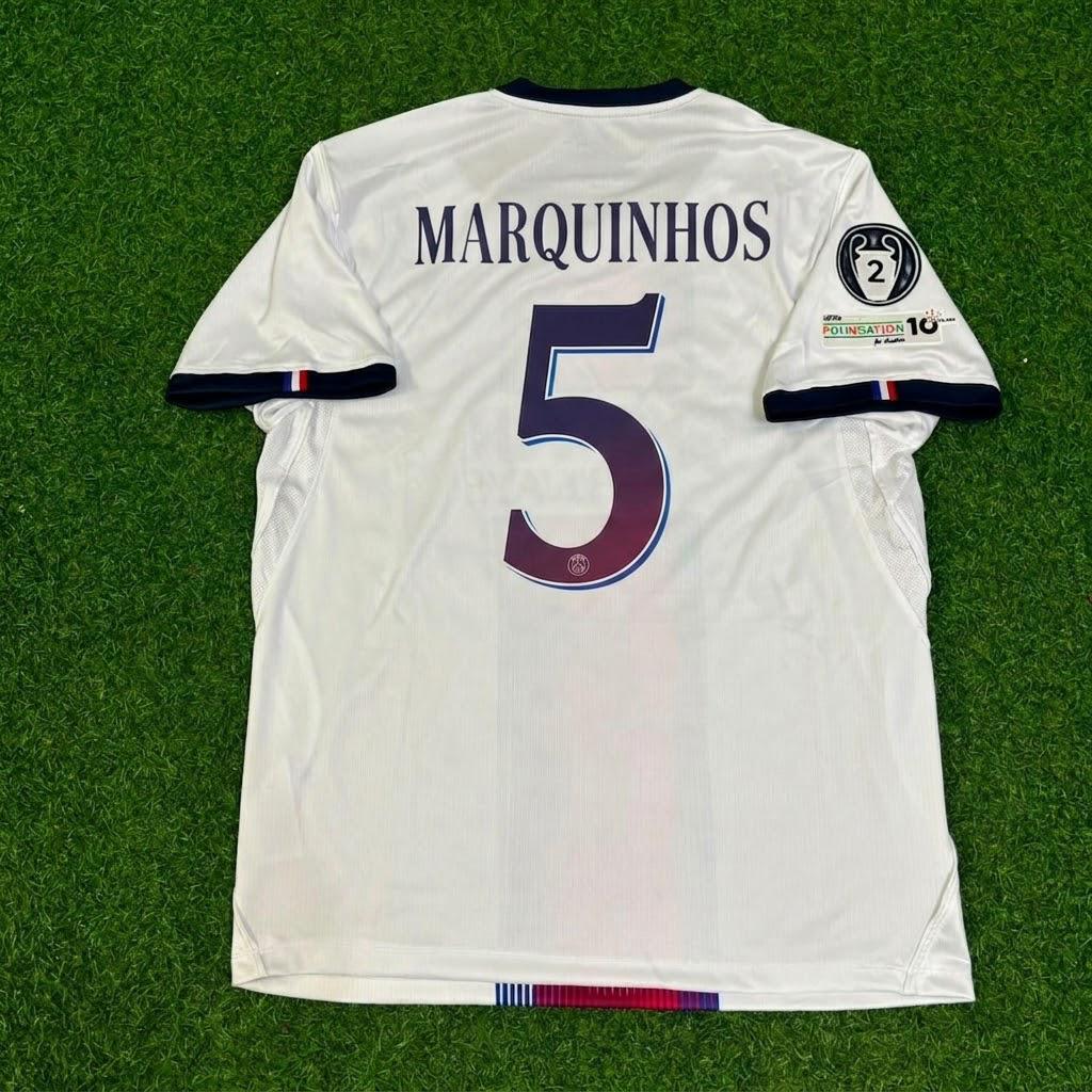 Marquinhos White Jersey Maillot Trikot Soccer Shirt