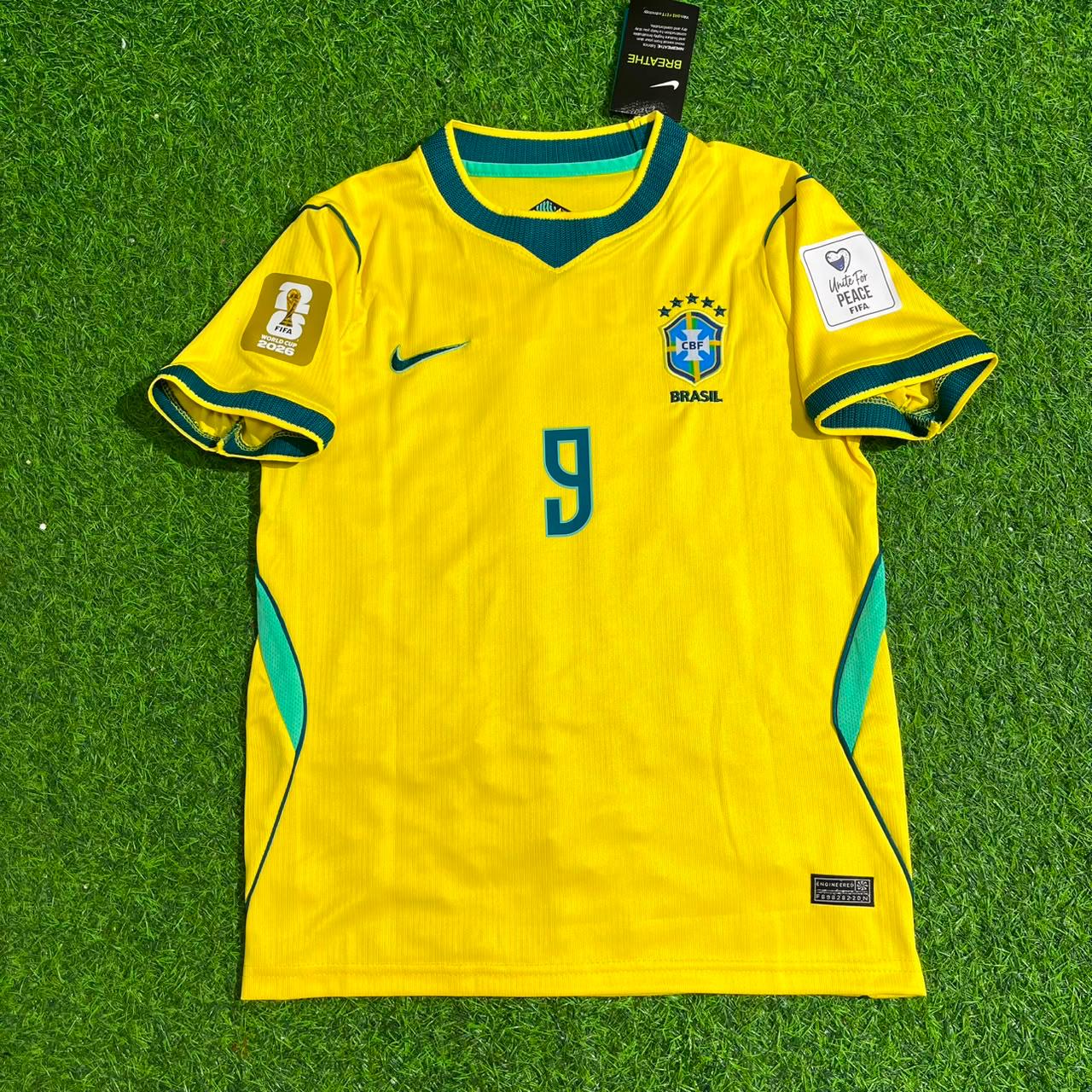 Matheus Cunha #9 Brazil 2026 World Cup Yellow Home Kids Football Jersey