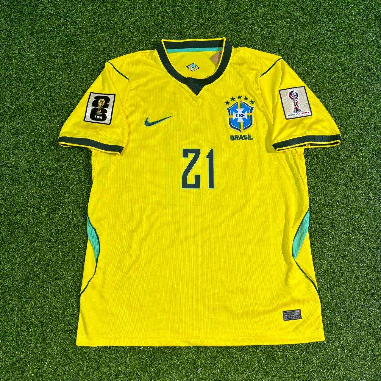 Matheus Cunha #21 Brazil 2026 World Cup Yellow Home Football Jersey