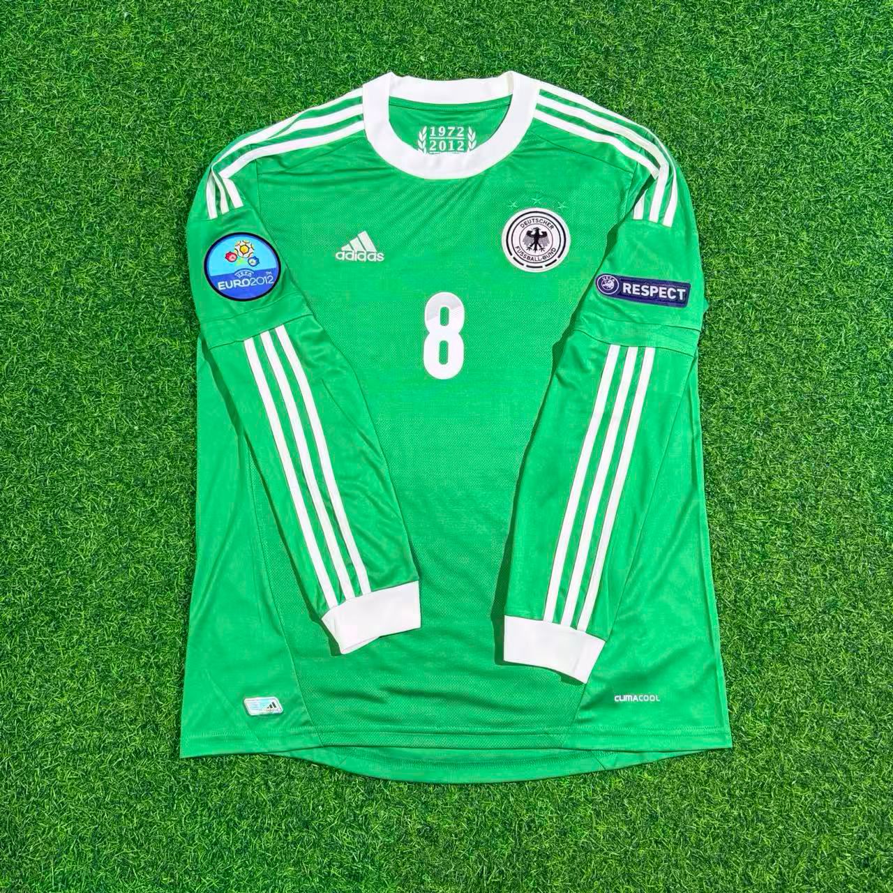 Mesut Ozil Germany EURO 2012 Long Sleeve Green Retro Football Jersey