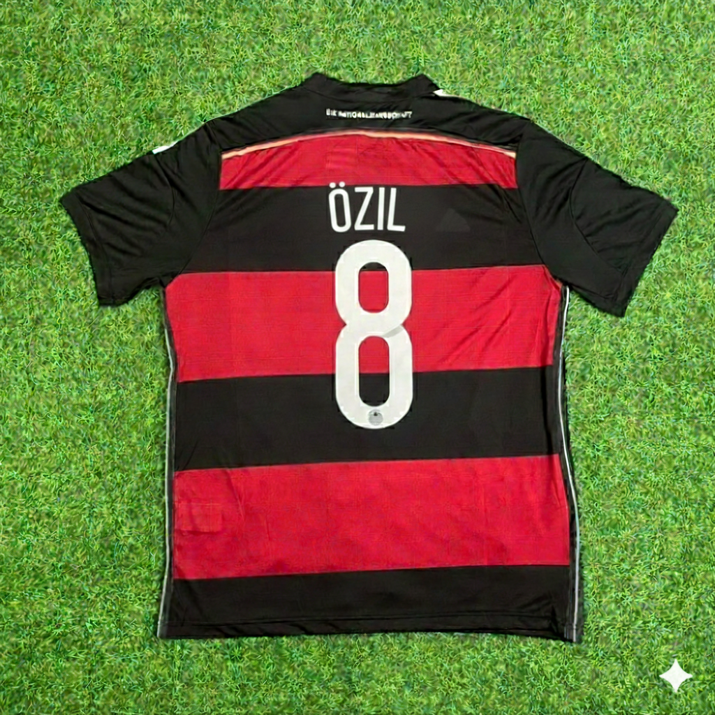 Mesut Özil Germany Deutschland 2014 World Cup Brazil Black Red Retro Jersey Trikot Soccer Shirt